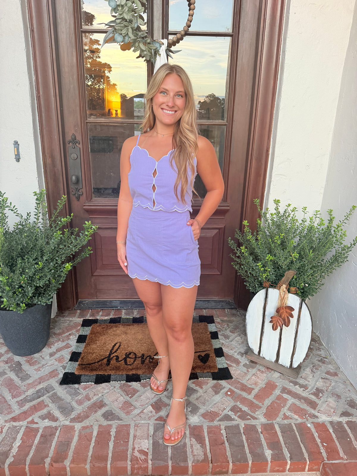 A-line Scalloped Hem Mini